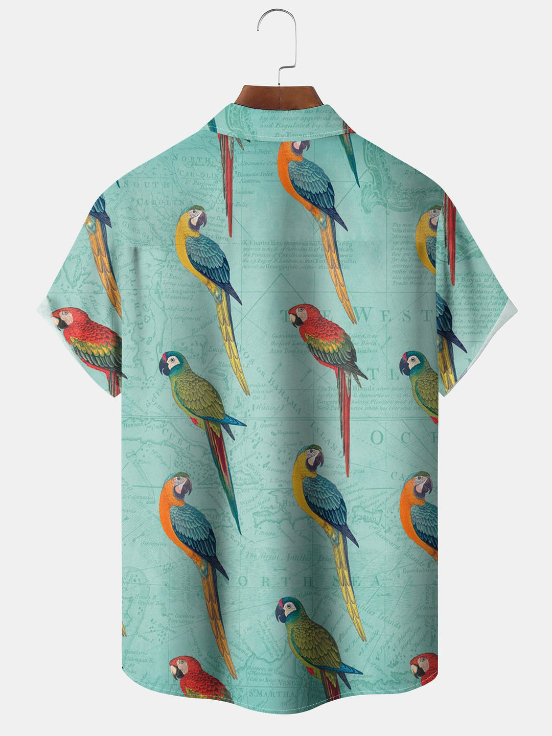 Alohadaddy® Vintage Parrot Print Pocket Elastic Button Men&