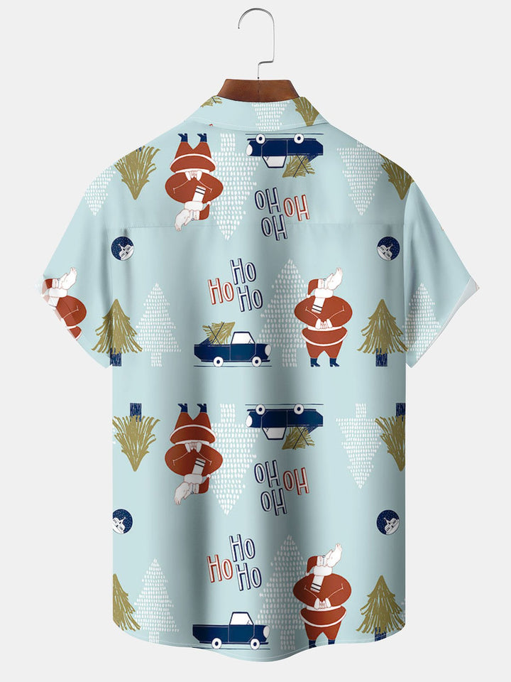 Alohadaddy® Christmas Santa Claus Print Pocket Elastic Button Men&