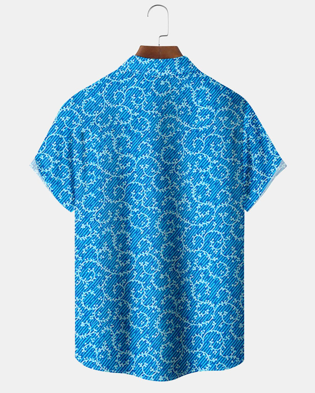 Alohadaddy® Casual Basic Textured Print Artistic Button-Down Elastic Pocket Men&