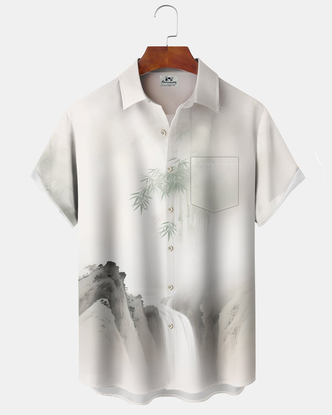 Alohadaddy® Casual Bamboo Print Artistic Button Pocket Cardigan Men&