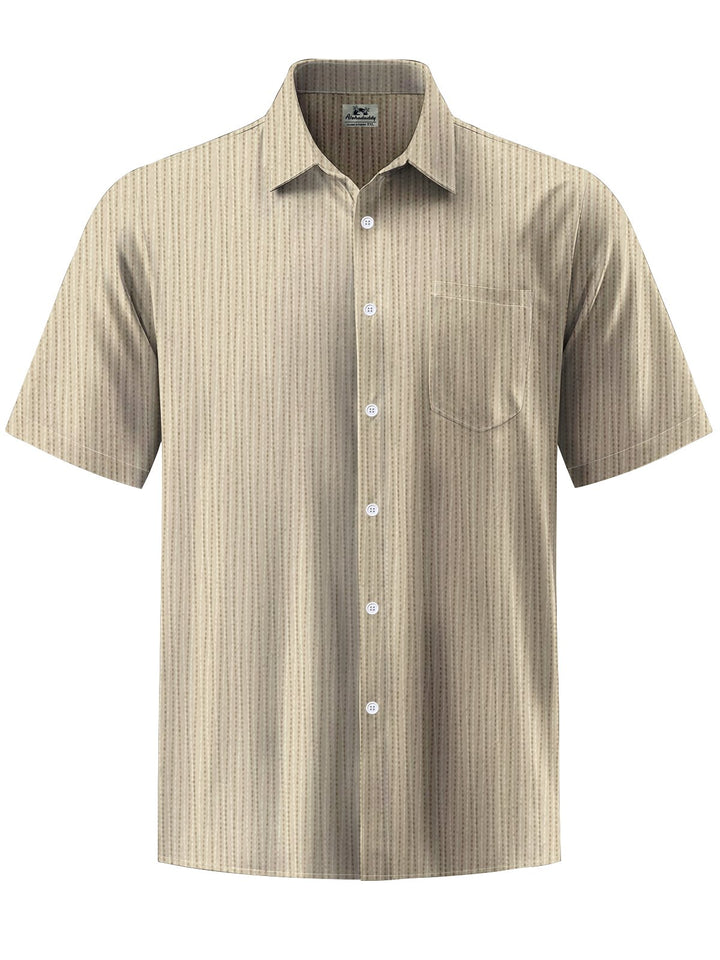 Alohadaddy® Casual Stripe Art Print Chest Pocket Mens Short Sleeve Shirt Big &amp; Tall