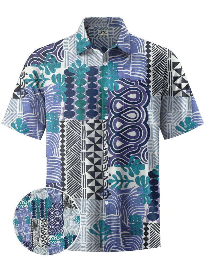 Alohadaddy® Vintage Geometric Art Print Moisture Wicking Men&