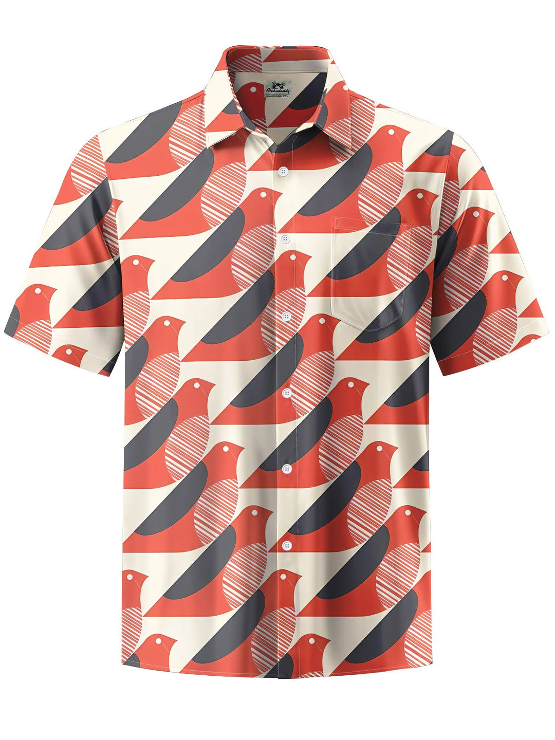 Alohadaddy® Casual Geometric Bird Art Print Moisture Wicking Men&
