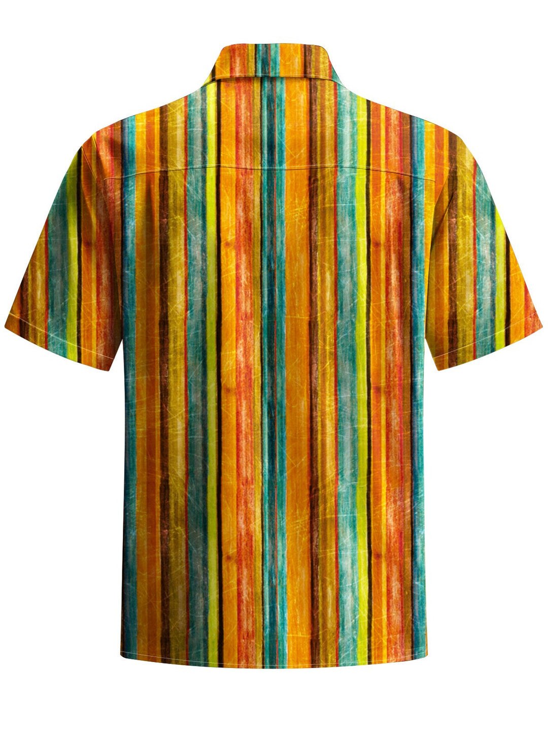 Alohadaddy® Casual Stripes Art Print Chest Pocket Moisture Wicking Mens Short Sleeve Shirt Big &amp; Tall