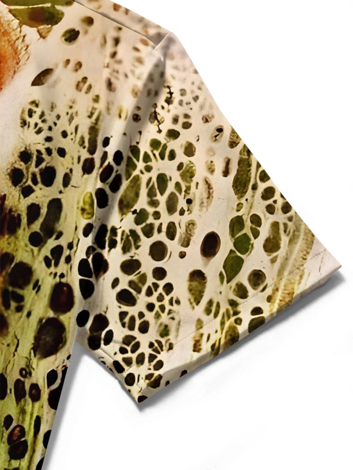 Alohadaddy® Casual Abstract Texture Print Art Chest Pocket Men&