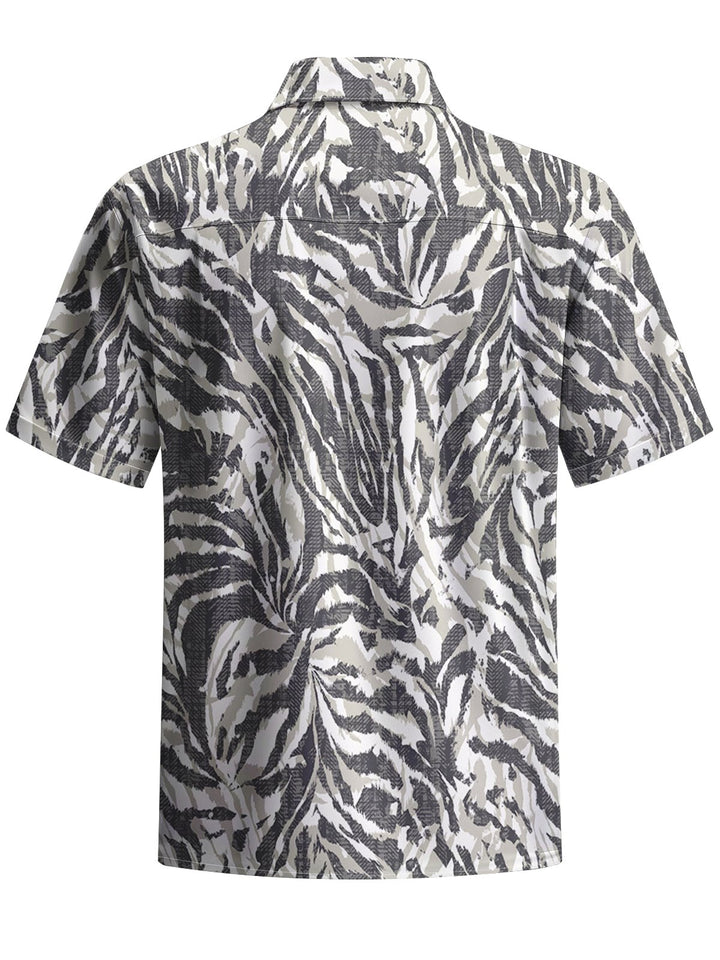 Alohadaddy® Casual Abstract Art Print Moisture-Wicking Chest Pocket Men&