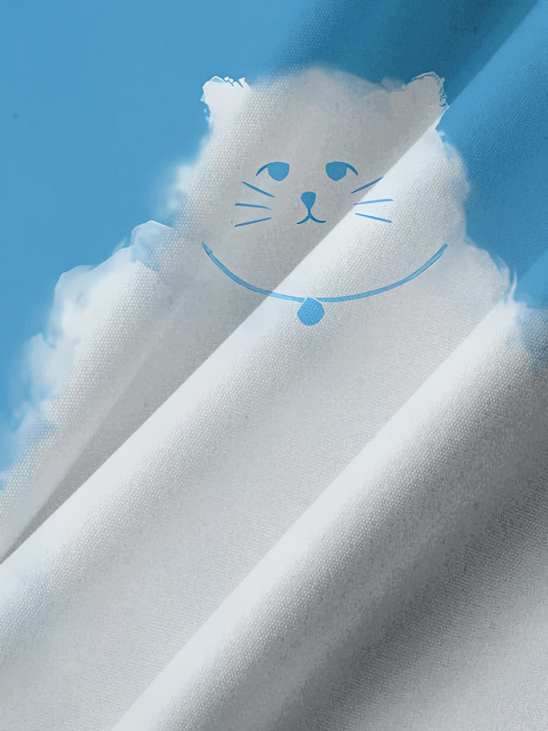 Alohadaddy® Casual Funny Cloud Cat Triangle Print Art Chest Pocket Men&
