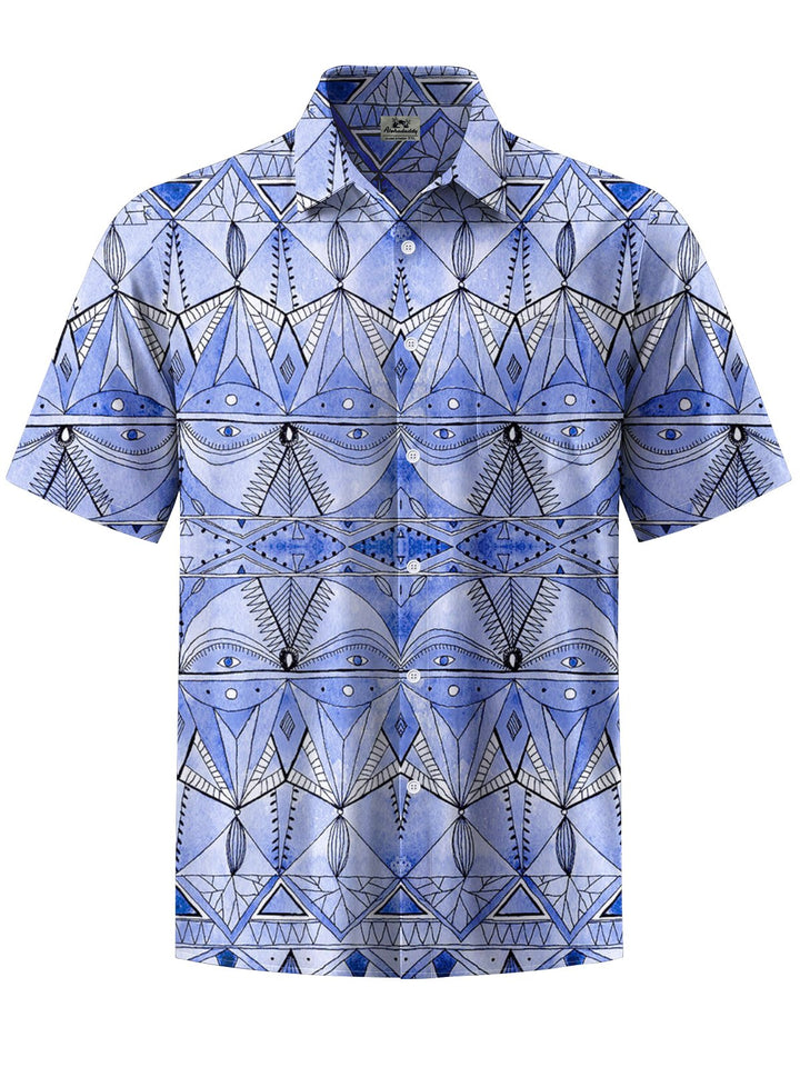 Alohadaddy® Casual Geometric Fish Print Pocket Men&