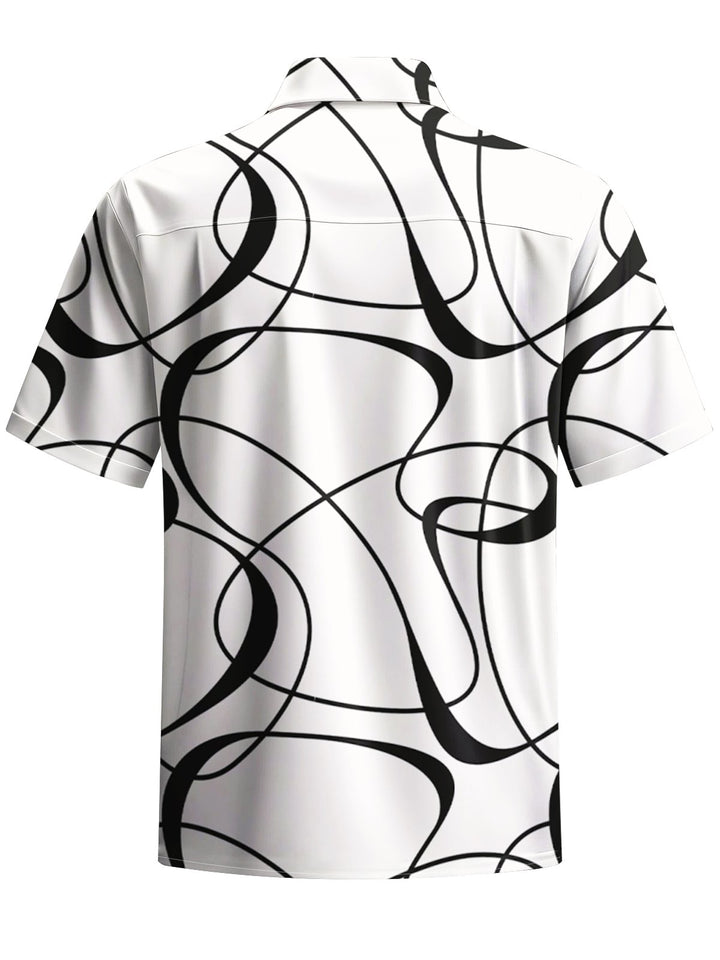 Alohadaddy® Casual Stripe Abstract Print Art Pocket Stretch Men&