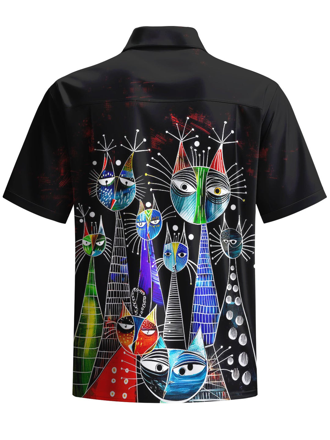 Alohadaddy® Casual Graffiti Cat Print Art Pocket Stretch Men&
