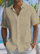 Alohadaddy® Casual Stripe Art Print Chest Pocket Mens Short Sleeve Shirt Big & Tall