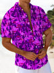Alohadaddy® Casual Geometric Art Print Chest Pocket Mens Short Sleeve Shirt Big & Tall