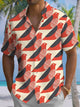 Alohadaddy® Casual Geometric Bird Art Print Moisture Wicking Men's Short Sleeve Shirt Big & Tall