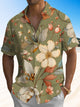 Alohadaddy® Hawaiian Flowers Art Print Chest Pocket Mens Short Sleeve Shirts Big & Tall