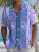 Alohadaddy® Casual Geometric Circle Art Print Chest Pocket Men's Short Sleeve Shirt Big & Tall