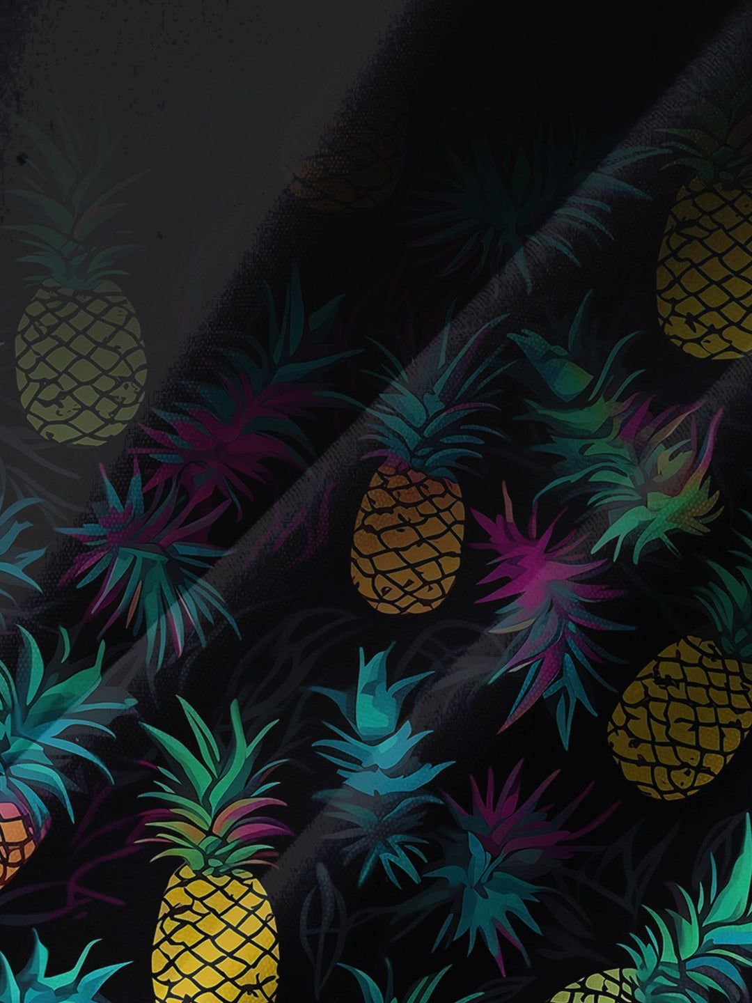 Alohadaddy® Casual Pineapple Ombre Art Print Chest Pocket Men&