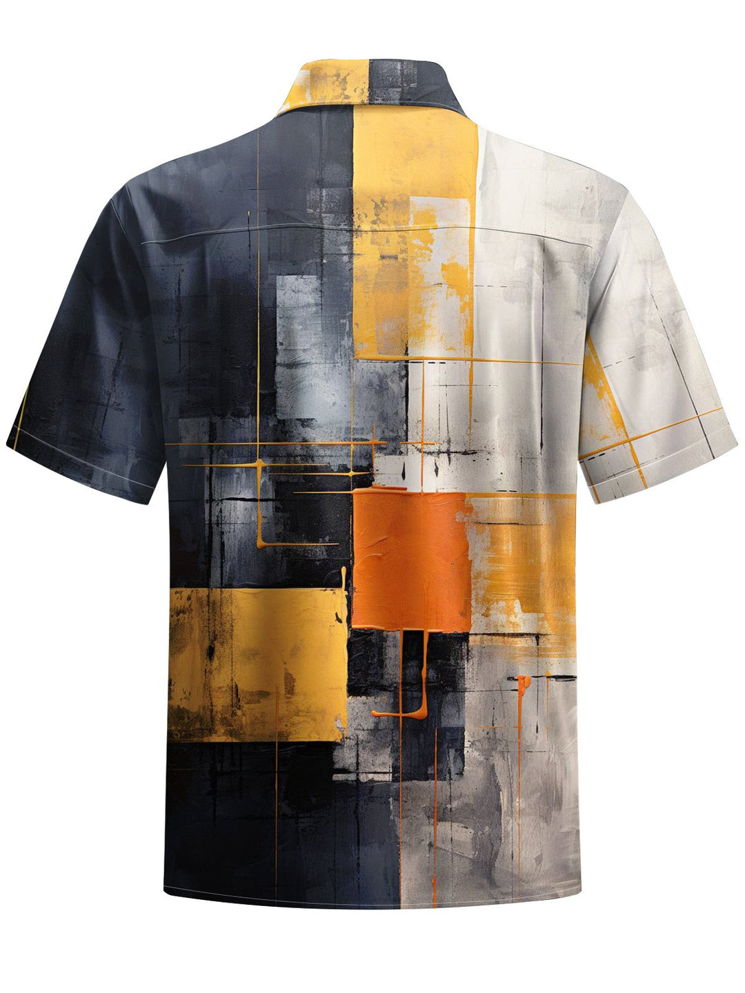 Alohadaddy® Retro Geometric Art Print Chest Pocket Men&