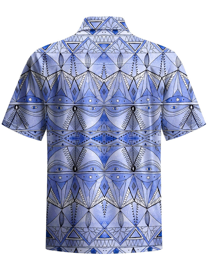 Alohadaddy® Casual Geometric Fish Print Pocket Men&