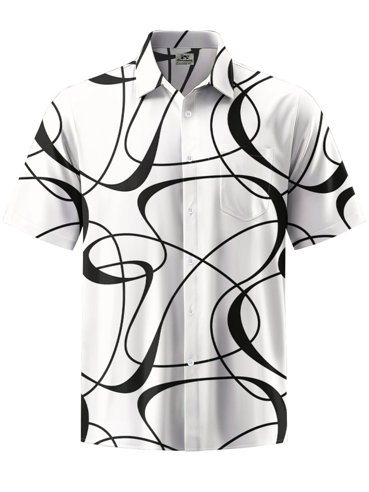 Alohadaddy® Casual Stripe Abstract Print Art Pocket Stretch Men&