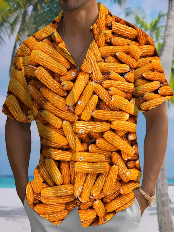 Alohadaddy® Casual Corn Print Art Pocket Stretch Men&