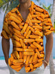 Alohadaddy® Casual Corn Print Art Pocket Stretch Men's Short Sleeve Shirt Big & Tall