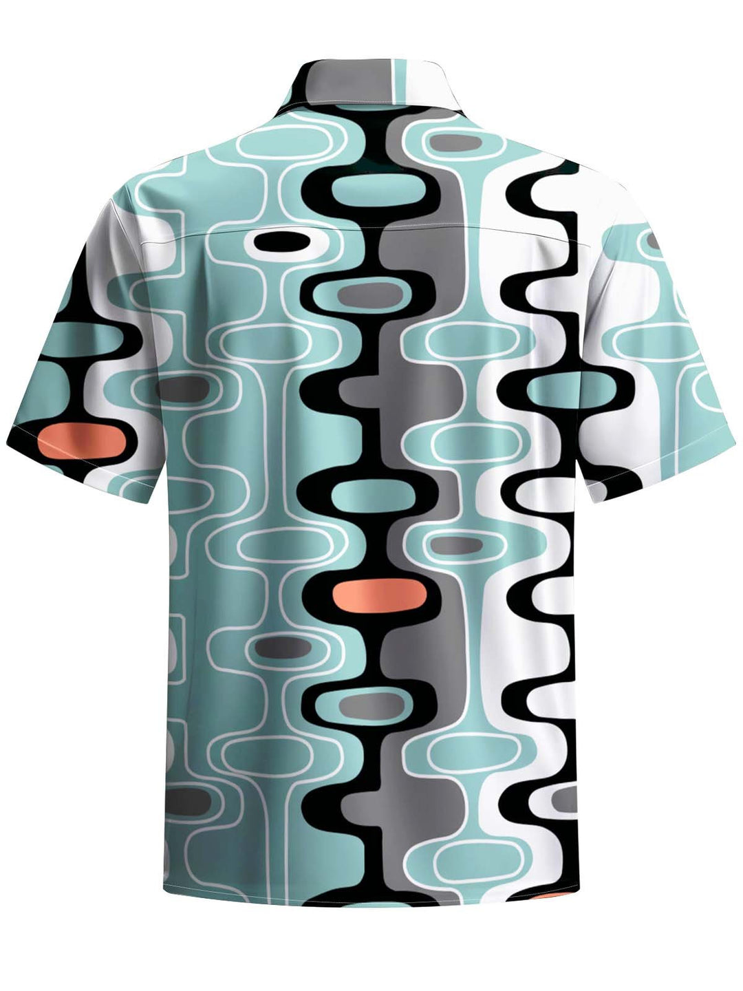 Alohadaddy® Casual Geometric Art Print Chest Pocket Stretch Men&