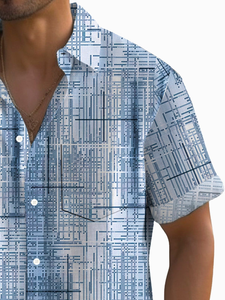 Alohadaddy Retro Textured Geometric 3D Digital Print Men&
