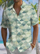 Alohadaddy® Casual Geometric Printed Moisture Wicking Men's Short Sleeve Shirt Big & Tall