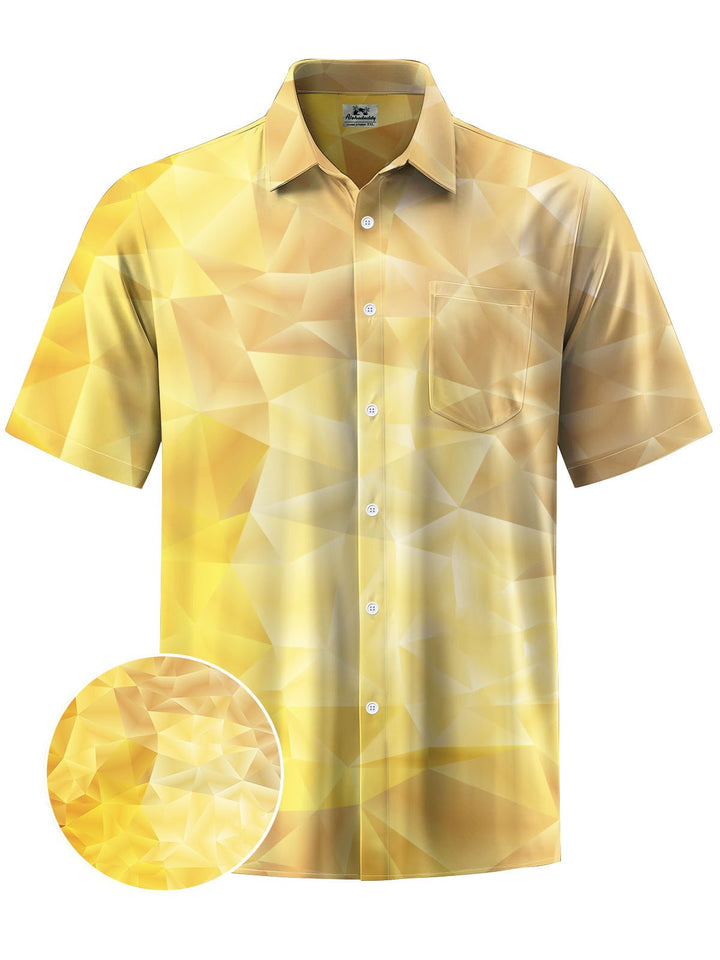 Alohadaddy® Casual Triangle Geometric Print Chest Pocket Men&