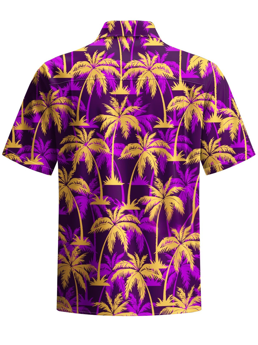Alohadaddy® Hawaii Palm Tree Art Print Chest Pocket Mens Short Sleeve Shirt Big &amp; Tall