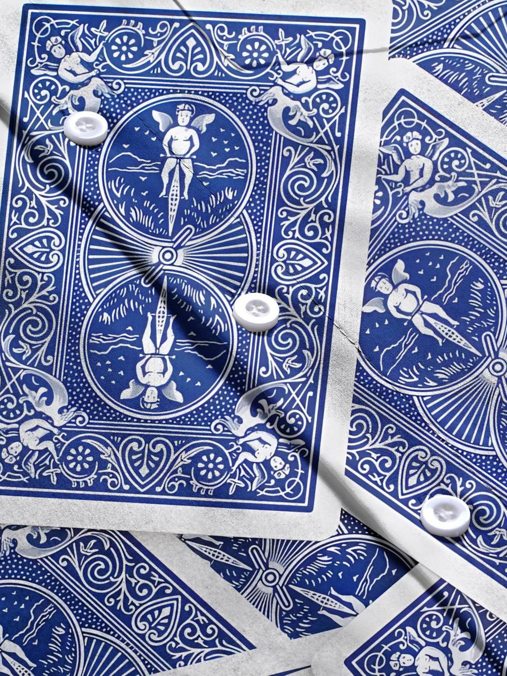 Alohadaddy® Casual Poker Art Print Chest Pocket Men&