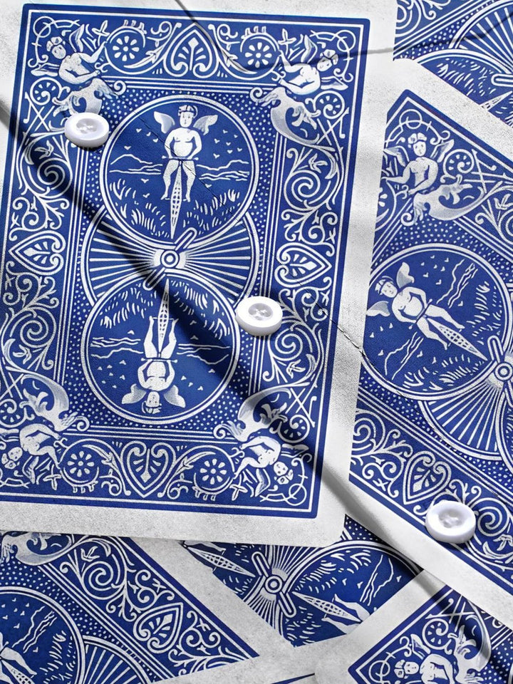 Alohadaddy® Casual Poker Art Print Chest Pocket Men&