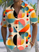 Alohadaddy® Vintage Geometric Art Print Chest Pocket Mens Wicking Short Sleeve Shirt Big & Tall