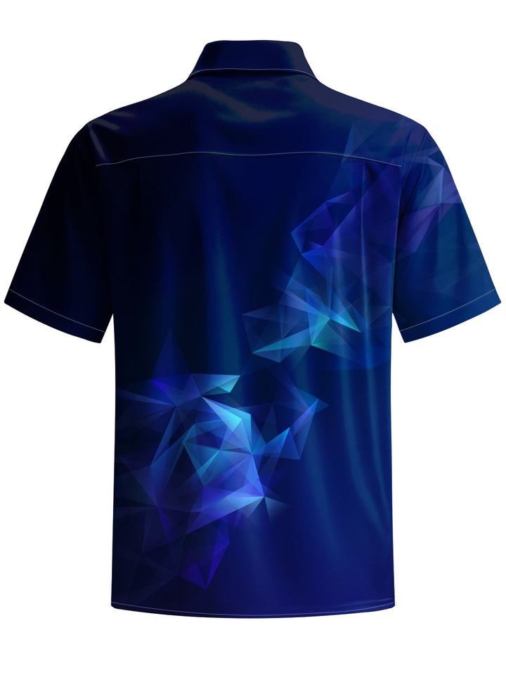 Alohadaddy® Casual Geometric Art Print Chest Pocket Men&