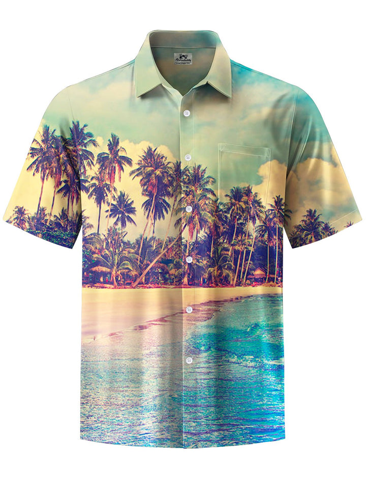 Alohadaddy® Hawaiian Beach Vacation Art Print Chest Pocket Men&