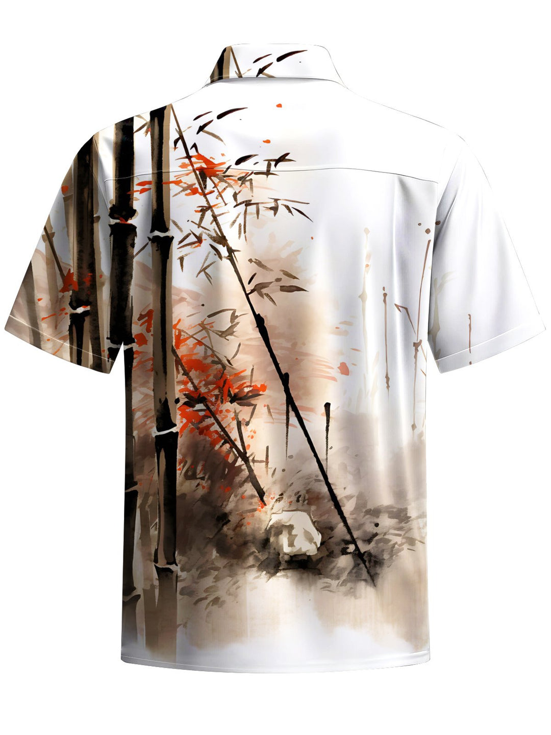 Alohadaddy® Casual Bamboo Ink Painting Print Art Pocket Men&