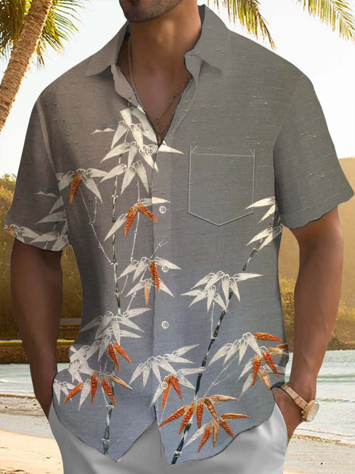 Alohadaddy® Casual Bamboo Art Print Pocket Stretch Men&