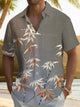 Alohadaddy® Casual Bamboo Art Print Pocket Stretch Men's Short Sleeve Shirt Big & Tall