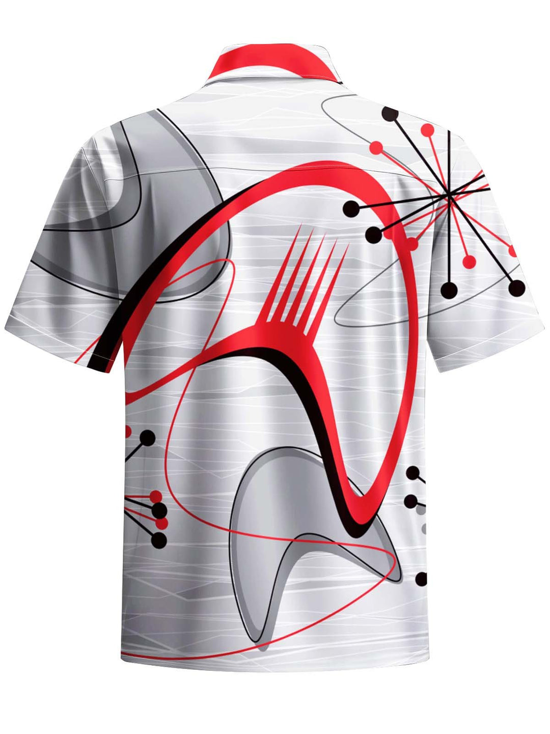Alohadaddy® Casual Geometric Art Print Chest Pocket Stretch Men&
