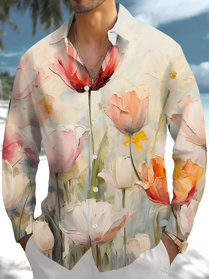 Alohadaddy® Casual Floral Print Pocket Stretch Men&