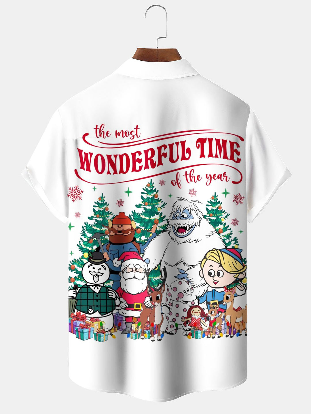 Alohadaddy® Christmas Retro Cartoon Christmas Tree Print Pocket Stretch Men&