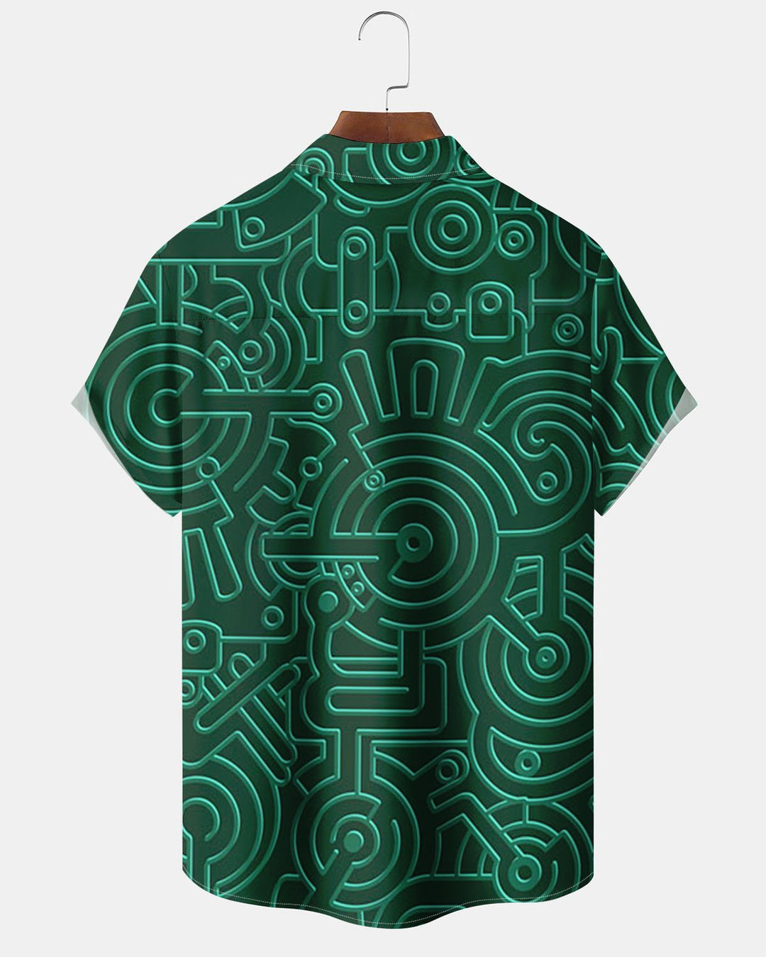 Alohadaddy® Casual Geometric Punk Print Art Button-Up Elastic Pocket Men&