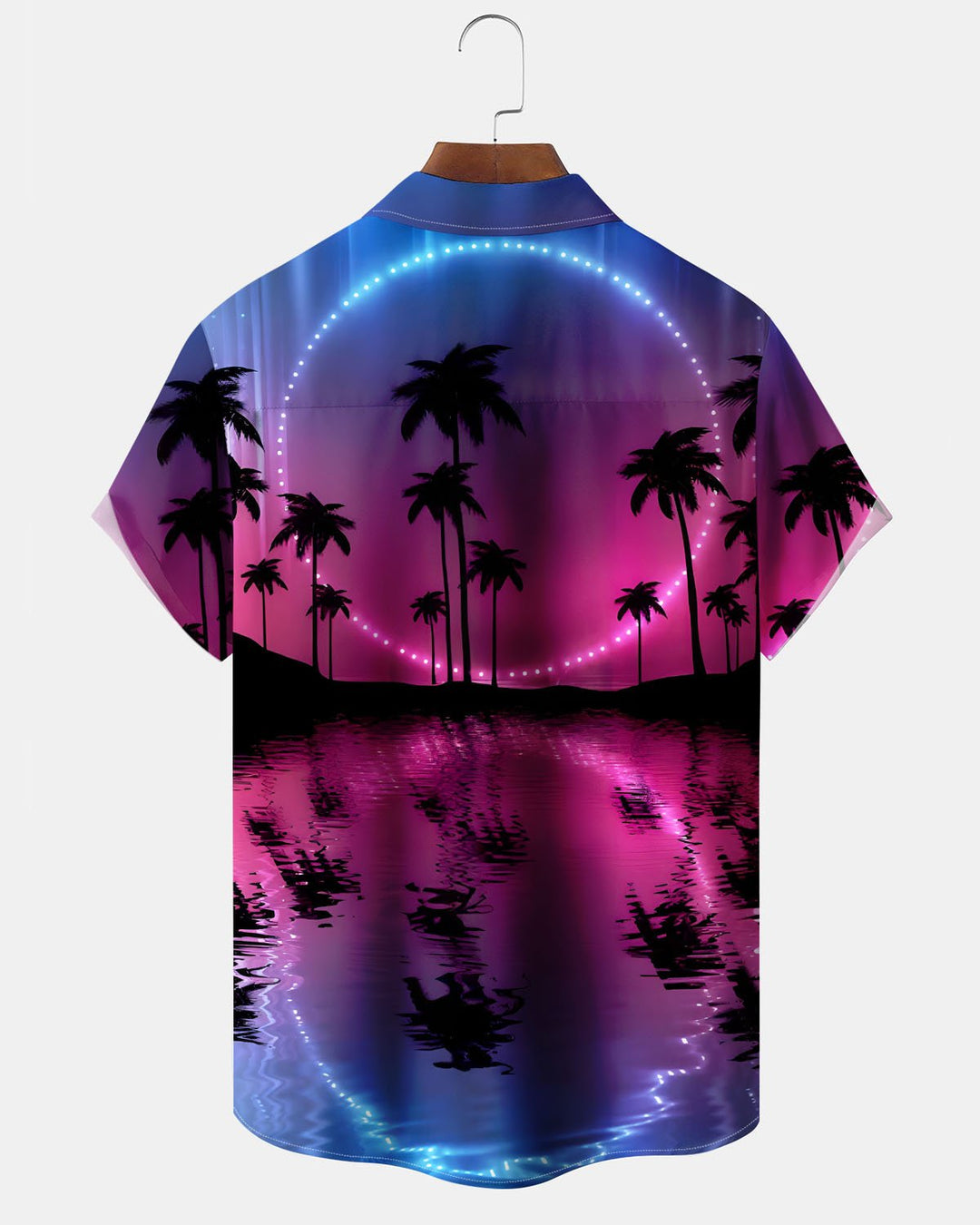 Alohadaddy® Hawaiian Palm Tree Print Art Button Cardigan Pocket Men&