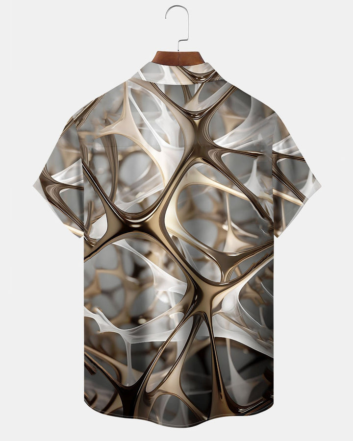 Alohadaddy® Casual Abstract Geometric Print Art Button Pocket Cardigan Men&