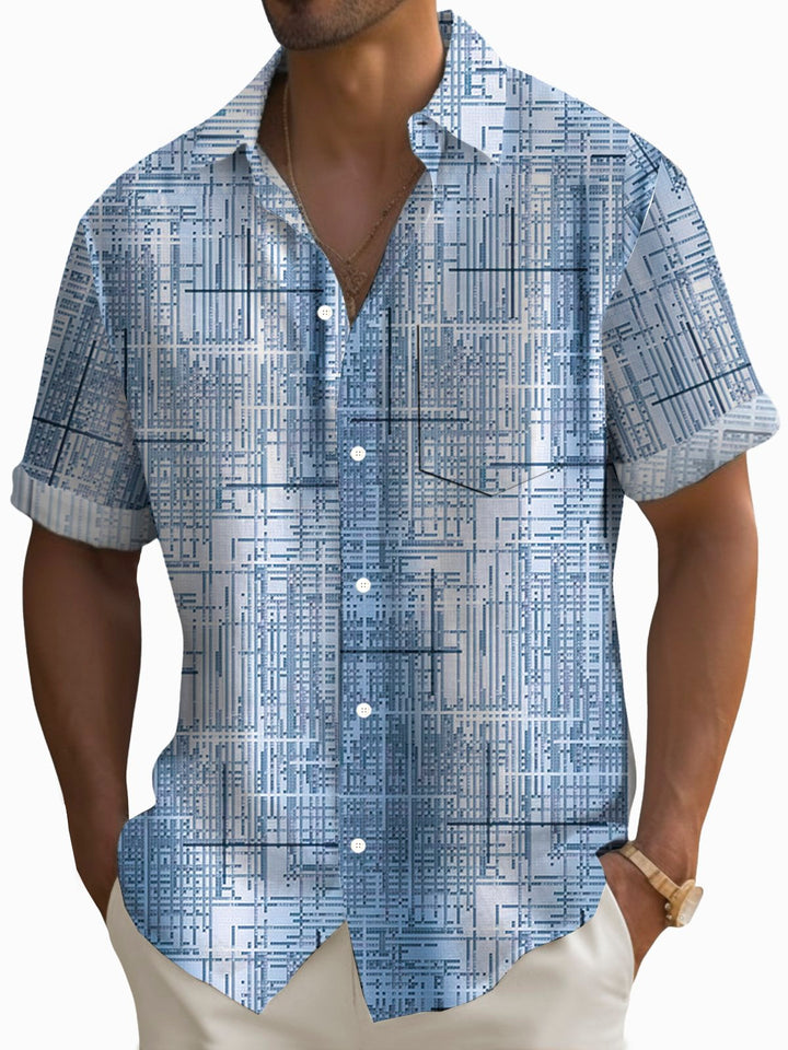 Alohadaddy Retro Textured Geometric 3D Digital Print Men&
