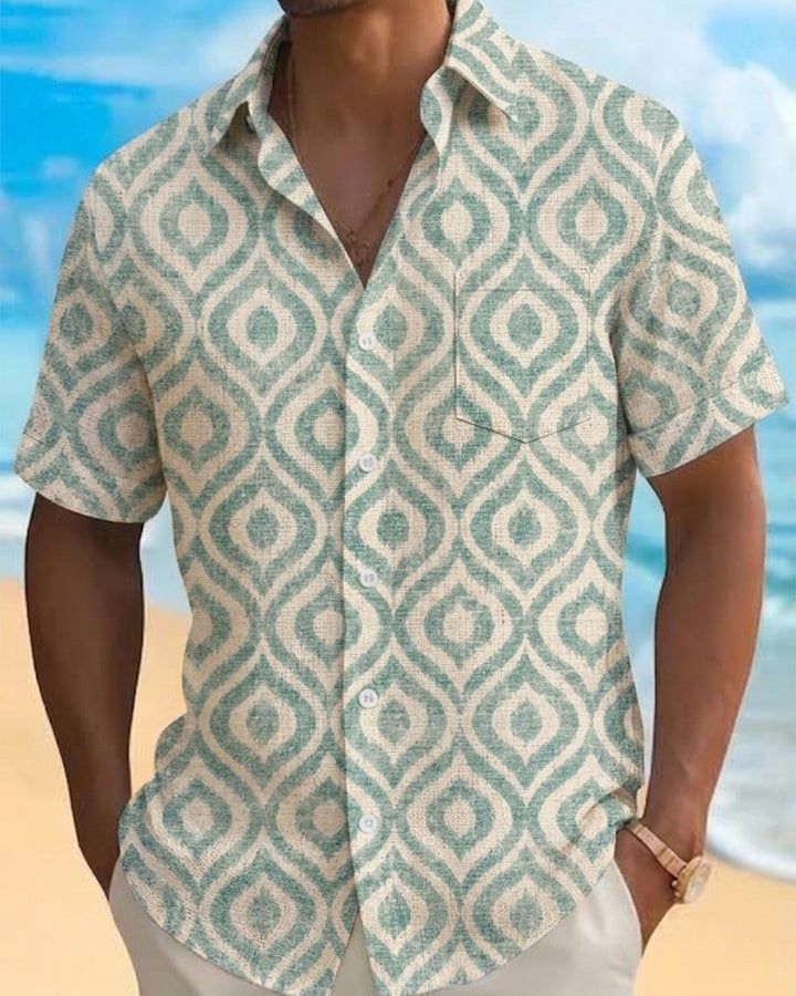 Alohadaddy® Casual Basic Geometric Gradient Print Men&
