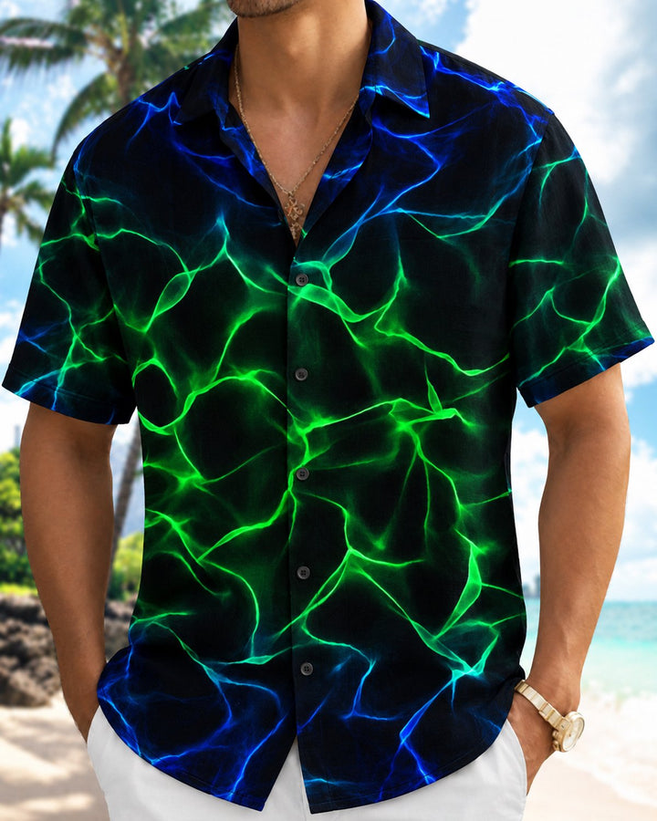 Alohadaddy® Casual Abstract Lightning Stripe Print Men&