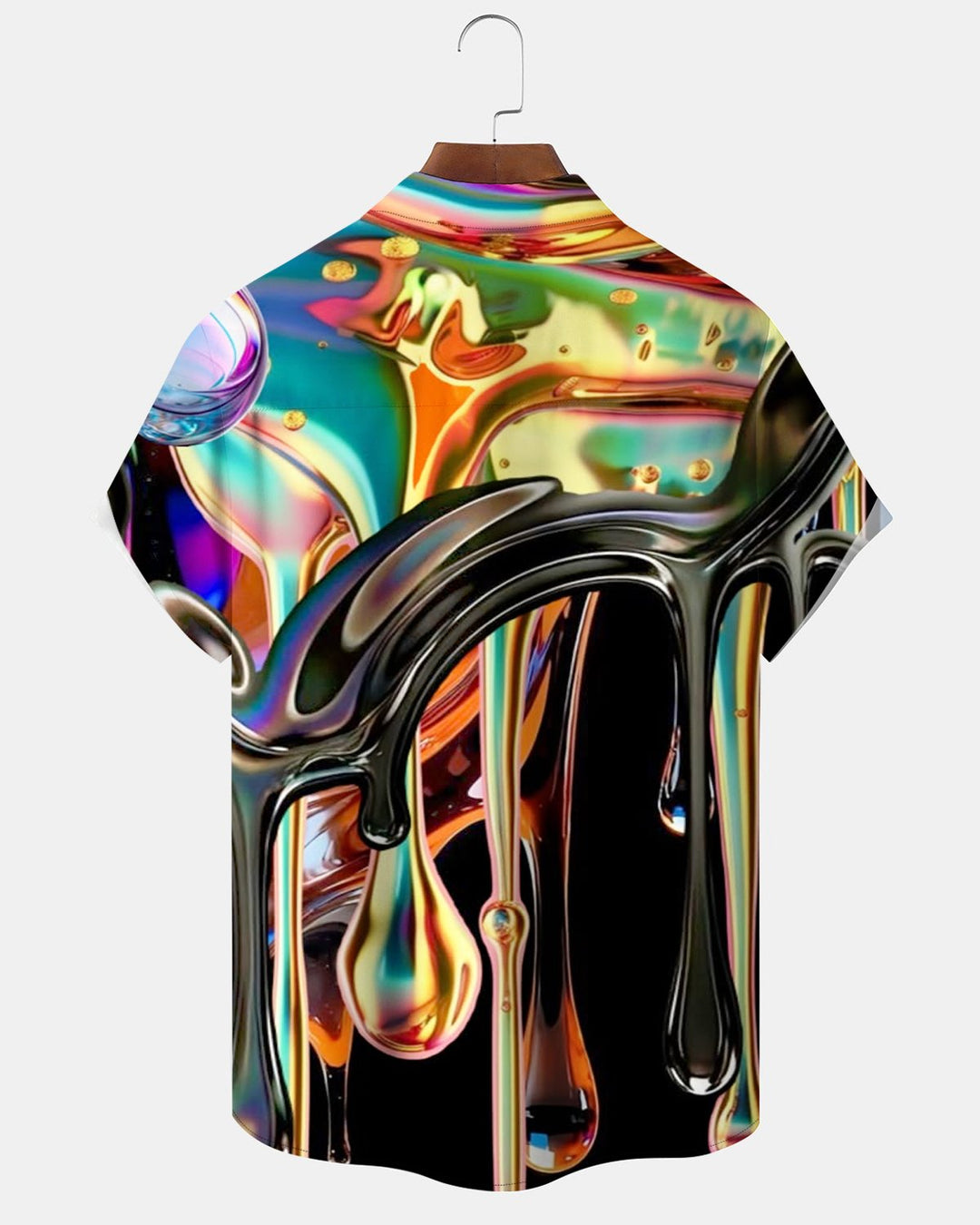 Alohadaddy® Casual Abstract Liquid Metal Print Men&