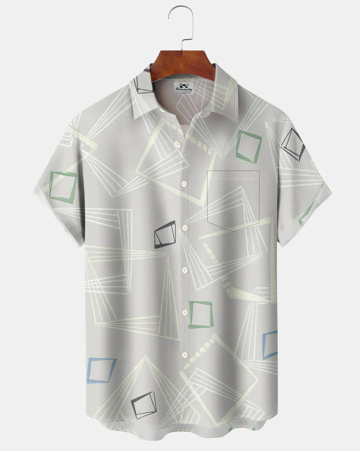 Alohadaddy® Casual Abstract Geometric Print Men&