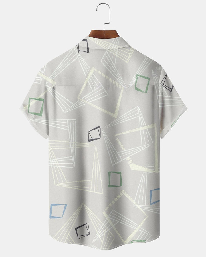 Alohadaddy® Casual Abstract Geometric Print Men&